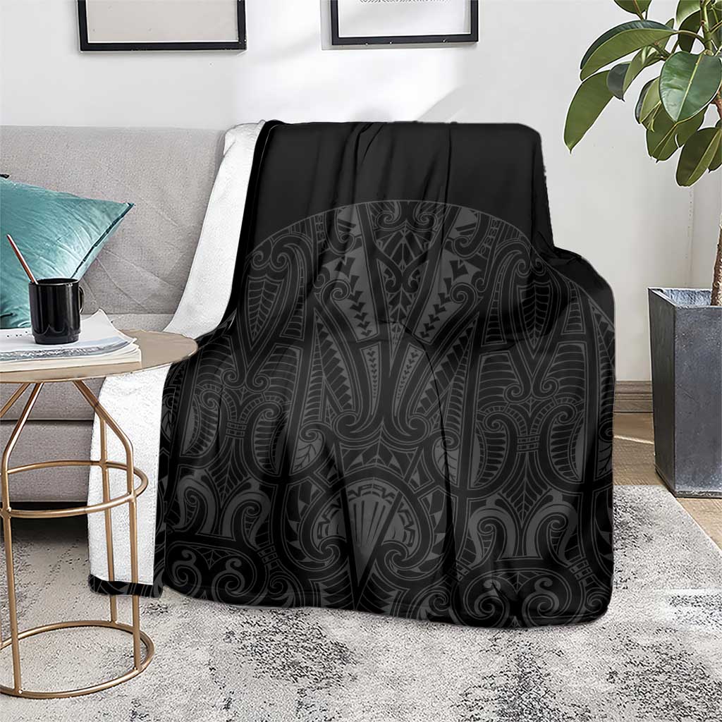 Queensland Maori Rugby Nga Hau e Wha Blanket Black Motif