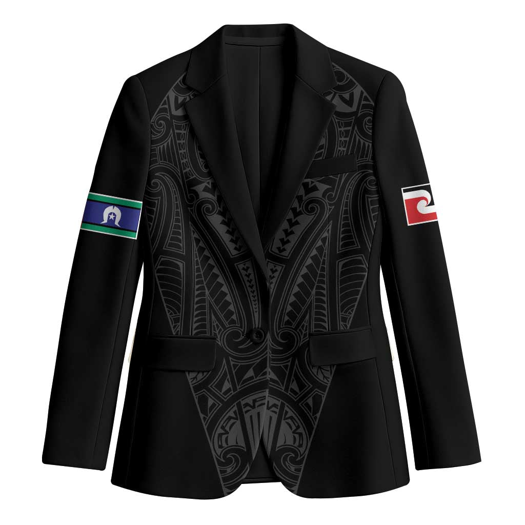Queensland Maori Rugby Nga Hau e Wha Blazer Black Motif - Aussie Hoodie