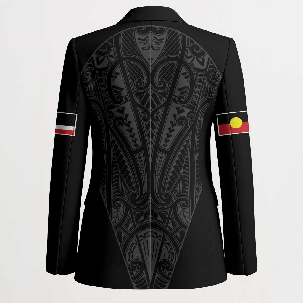 Queensland Maori Rugby Nga Hau e Wha Blazer Black Motif - Aussie Hoodie