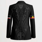 Queensland Maori Rugby Nga Hau e Wha Blazer Black Motif - Aussie Hoodie