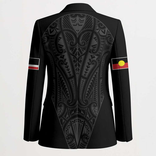 Queensland Maori Rugby Nga Hau e Wha Blazer Black Motif - Aussie Hoodie