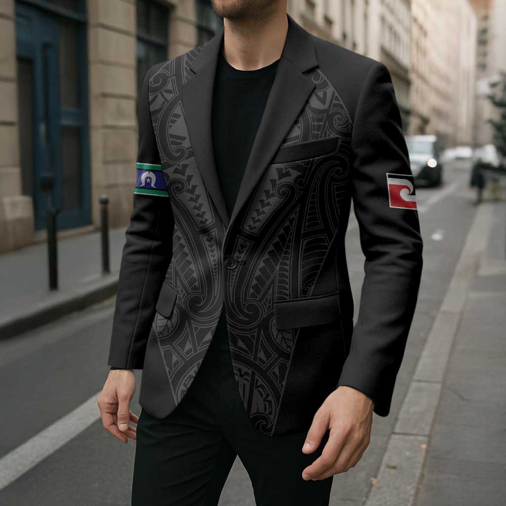 Queensland Maori Rugby Nga Hau e Wha Blazer Black Motif - Aussie Hoodie
