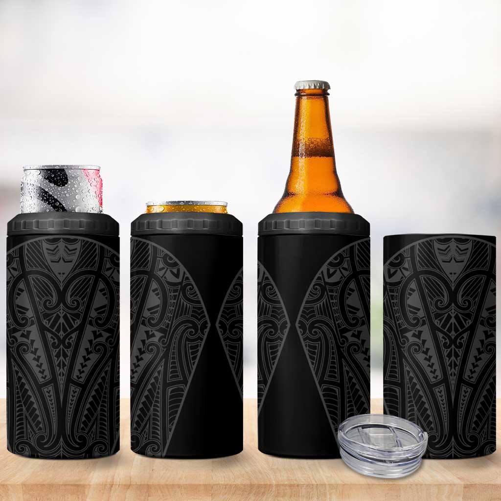 Queensland Maori Rugby Nga Hau e Wha 4 in 1 Can Cooler Tumbler Black Motif