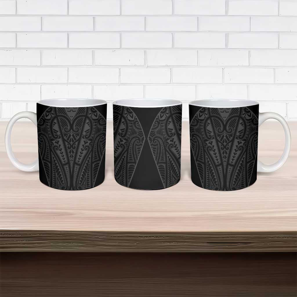 Queensland Maori Rugby Nga Hau e Wha Ceramic Mug Black Motif - Aussie Hoodie
