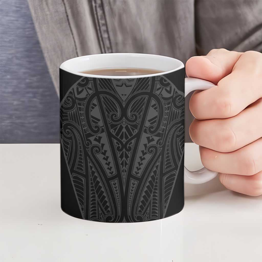 Queensland Maori Rugby Nga Hau e Wha Ceramic Mug Black Motif - Aussie Hoodie