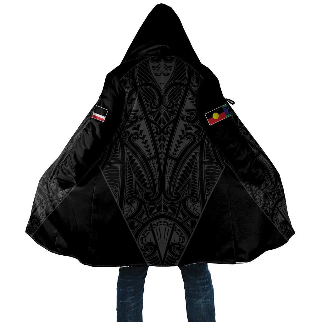 Queensland Maori Rugby Nga Hau e Wha Cloak Black Motif - Aussie Hoodie