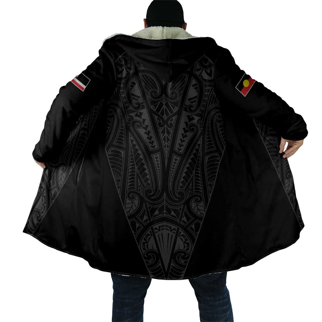 Queensland Maori Rugby Nga Hau e Wha Cloak Black Motif - Aussie Hoodie