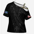Queensland Maori Rugby Nga Hau e Wha Cross Shoulder Shirt Black Motif - Aussie Hoodie