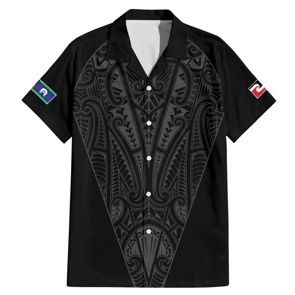 Queensland Maori Rugby Nga Hau e Wha Family Matching Mermaid Dress and Hawaiian Shirt Black Motif