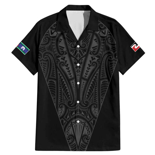 Queensland Maori Rugby Nga Hau e Wha Family Matching Mermaid Dress and Hawaiian Shirt Black Motif