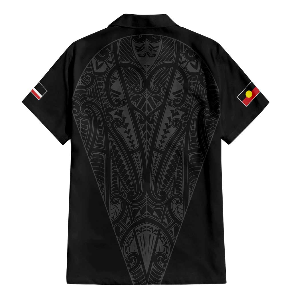 Queensland Maori Rugby Nga Hau e Wha Family Matching Mermaid Dress and Hawaiian Shirt Black Motif