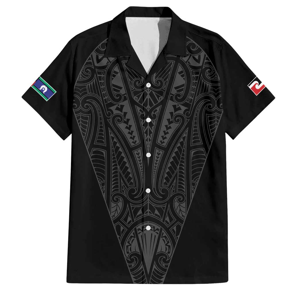 Queensland Maori Rugby Nga Hau e Wha Family Matching Off Shoulder Maxi Dress and Hawaiian Shirt Black Motif