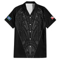 Queensland Maori Rugby Nga Hau e Wha Family Matching Off Shoulder Maxi Dress and Hawaiian Shirt Black Motif