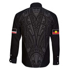Queensland Maori Rugby Nga Hau e Wha Family Matching Puletasi and Hawaiian Shirt Black Motif