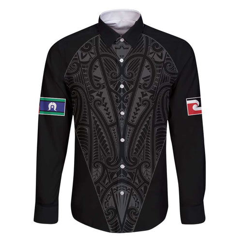 Queensland Maori Rugby Nga Hau e Wha Family Matching Short Sleeve Bodycon Dress and Hawaiian Shirt Black Motif