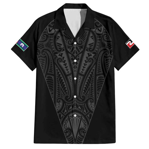 Queensland Maori Rugby Nga Hau e Wha Hawaiian Shirt Black Motif