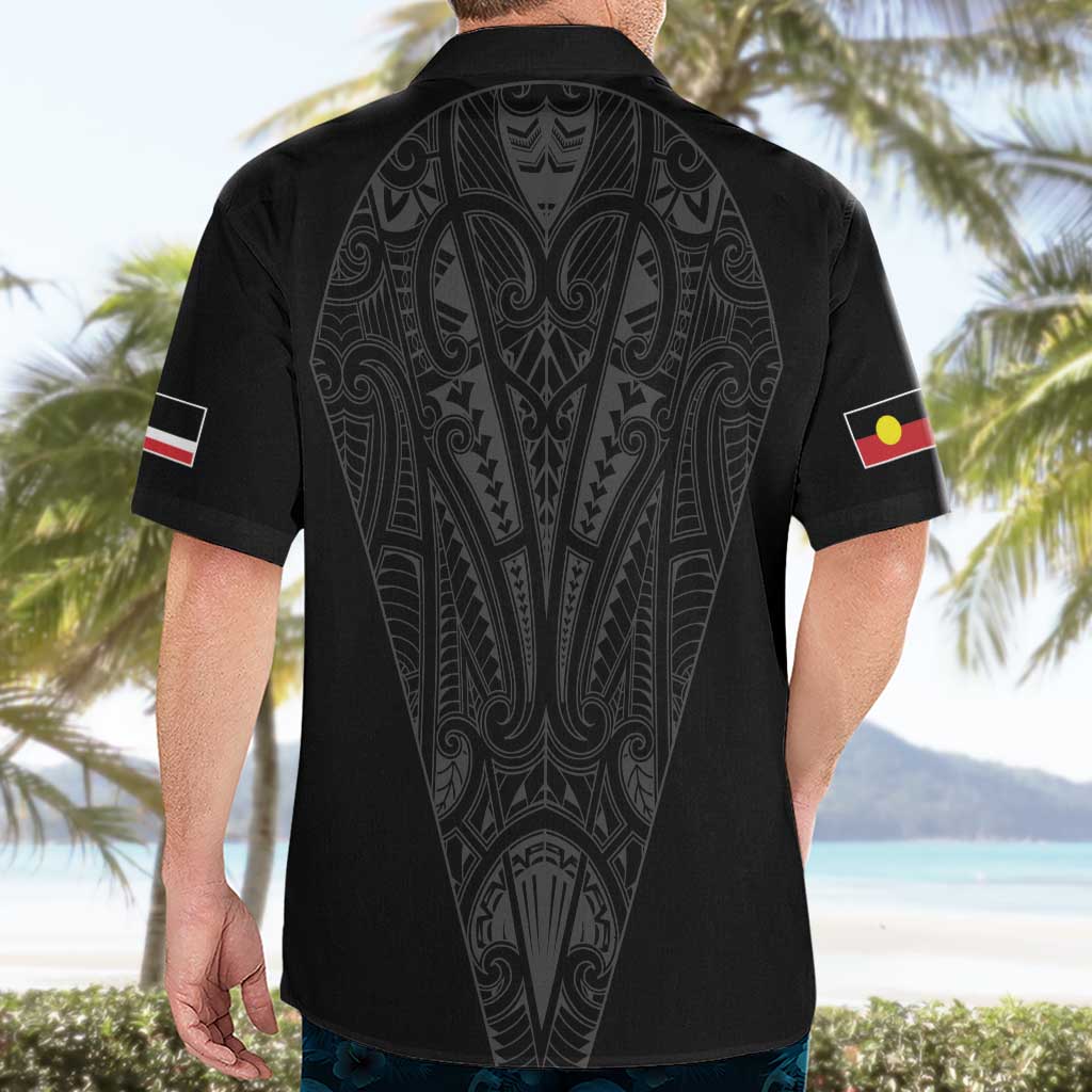 Queensland Maori Rugby Nga Hau e Wha Hawaiian Shirt Black Motif