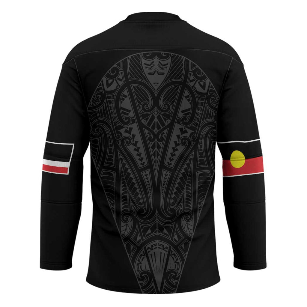 Queensland Maori Rugby Nga Hau e Wha Hockey Jersey Black Motif - Aussie Hoodie