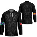 Queensland Maori Rugby Nga Hau e Wha Hockey Jersey Black Motif - Aussie Hoodie