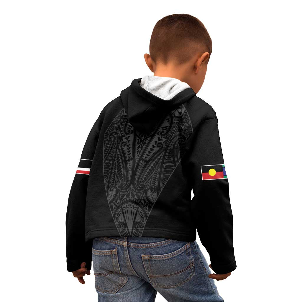 Queensland Maori Rugby Nga Hau e Wha Kid Hoodie Black Motif