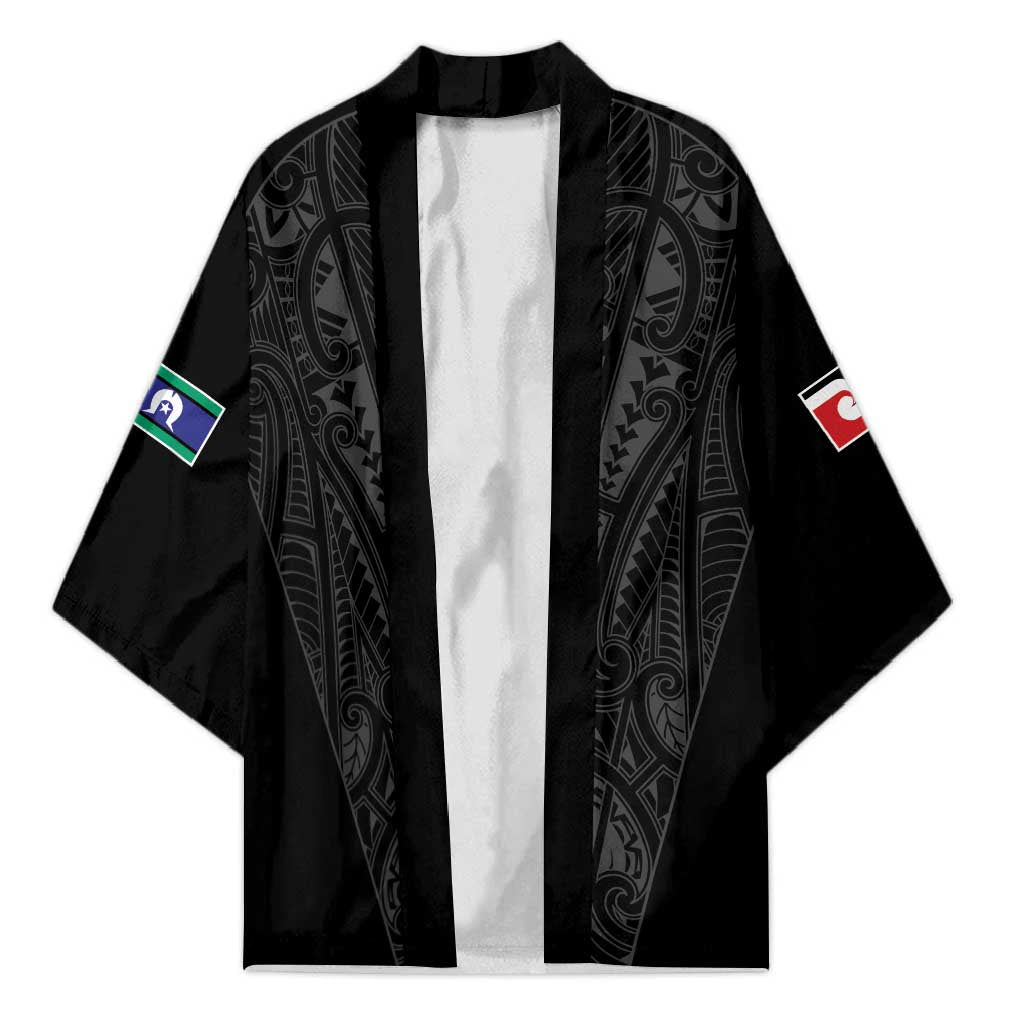 Queensland Maori Rugby Nga Hau e Wha Kimono Black Motif - Aussie Hoodie
