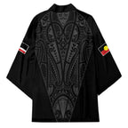 Queensland Maori Rugby Nga Hau e Wha Kimono Black Motif - Aussie Hoodie