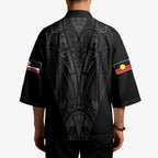 Queensland Maori Rugby Nga Hau e Wha Kimono Black Motif - Aussie Hoodie