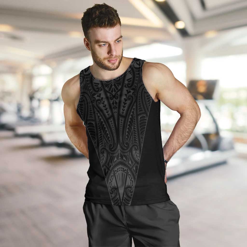 Queensland Maori Rugby Nga Hau e Wha Men Tank Top Black Motif