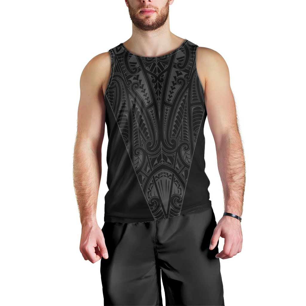 Queensland Maori Rugby Nga Hau e Wha Men Tank Top Black Motif
