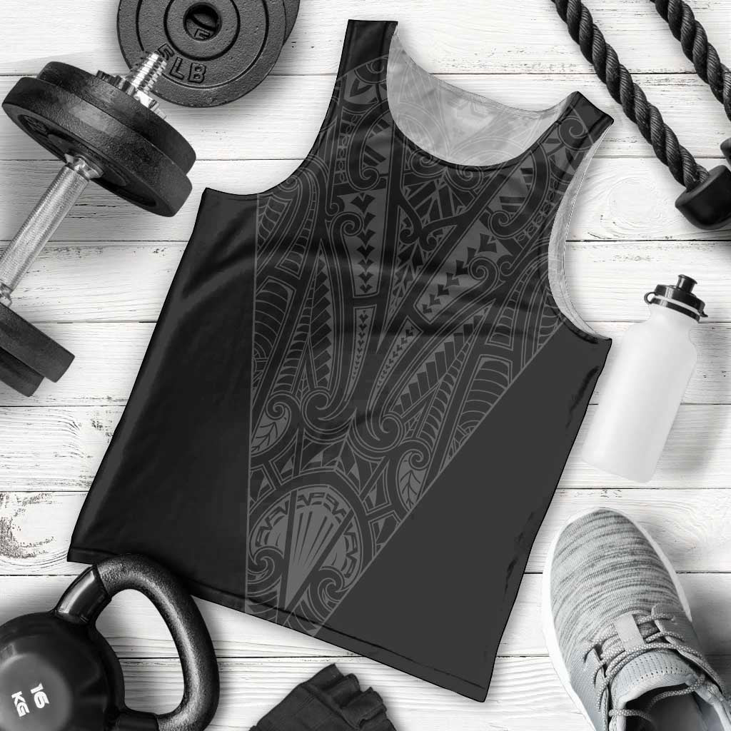 Queensland Maori Rugby Nga Hau e Wha Men Tank Top Black Motif