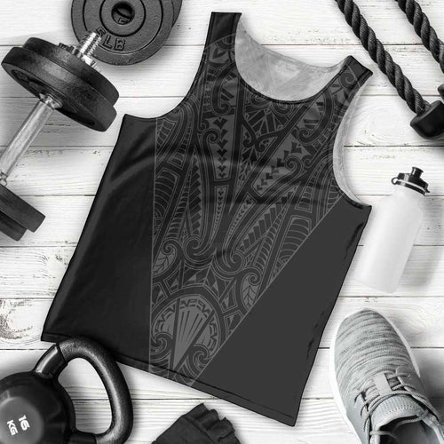 Queensland Maori Rugby Nga Hau e Wha Men Tank Top Black Motif