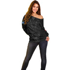 Queensland Maori Rugby Nga Hau e Wha Off Shoulder Sweater Black Motif