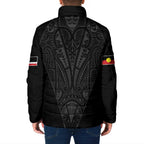 Queensland Maori Rugby Nga Hau e Wha Padded Jacket Black Motif - Aussie Hoodie