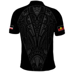 Queensland Maori Rugby Nga Hau e Wha Polo Shirt Black Motif
