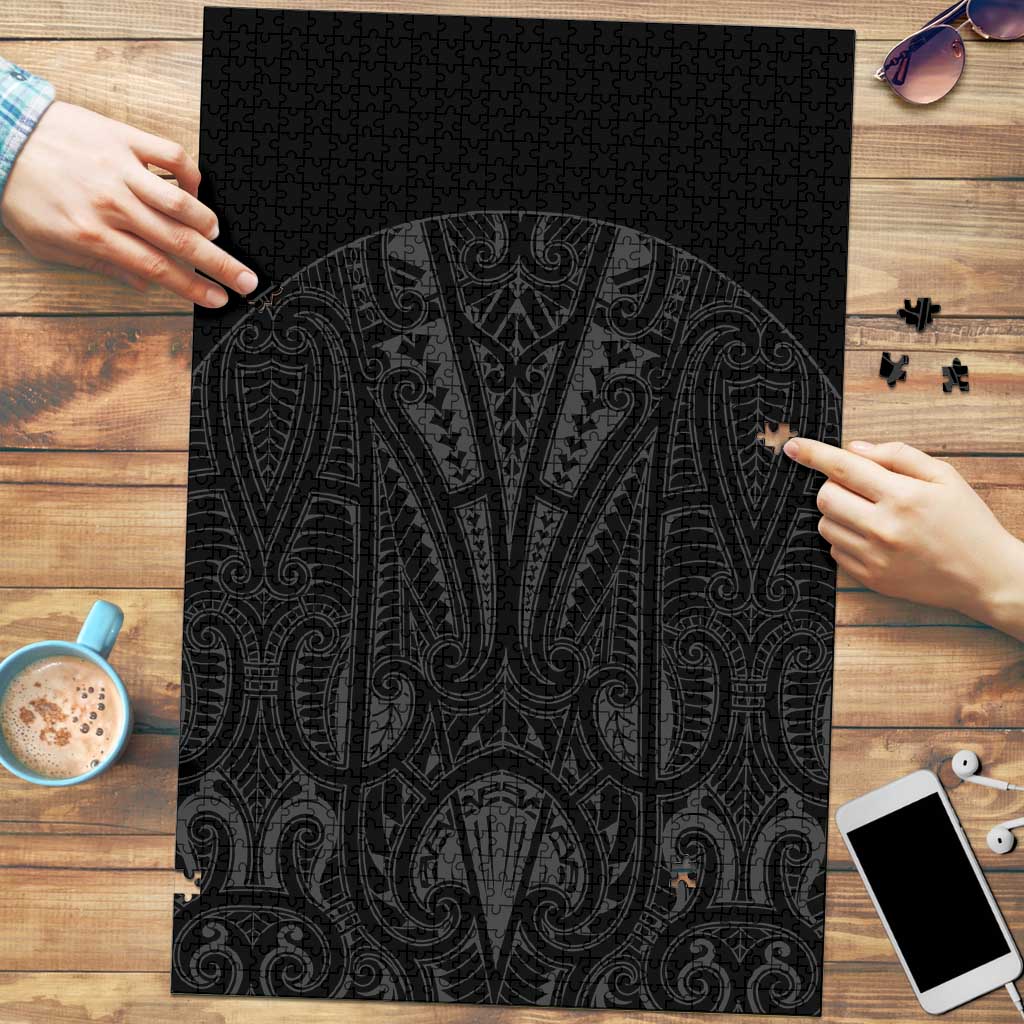 Queensland Maori Rugby Nga Hau e Wha Puzzle Black Motif - Aussie Hoodie