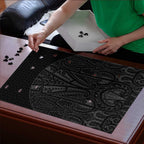 Queensland Maori Rugby Nga Hau e Wha Puzzle Black Motif - Aussie Hoodie