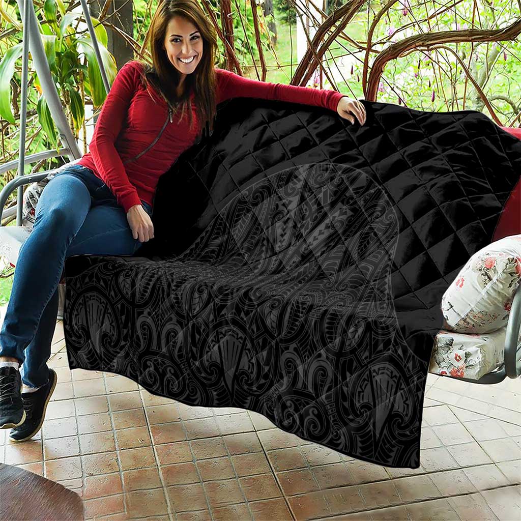 Queensland Maori Rugby Nga Hau e Wha Quilt Black Motif
