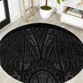 Queensland Maori Rugby Nga Hau e Wha Round Carpet Black Motif