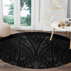 Queensland Maori Rugby Nga Hau e Wha Round Carpet Black Motif