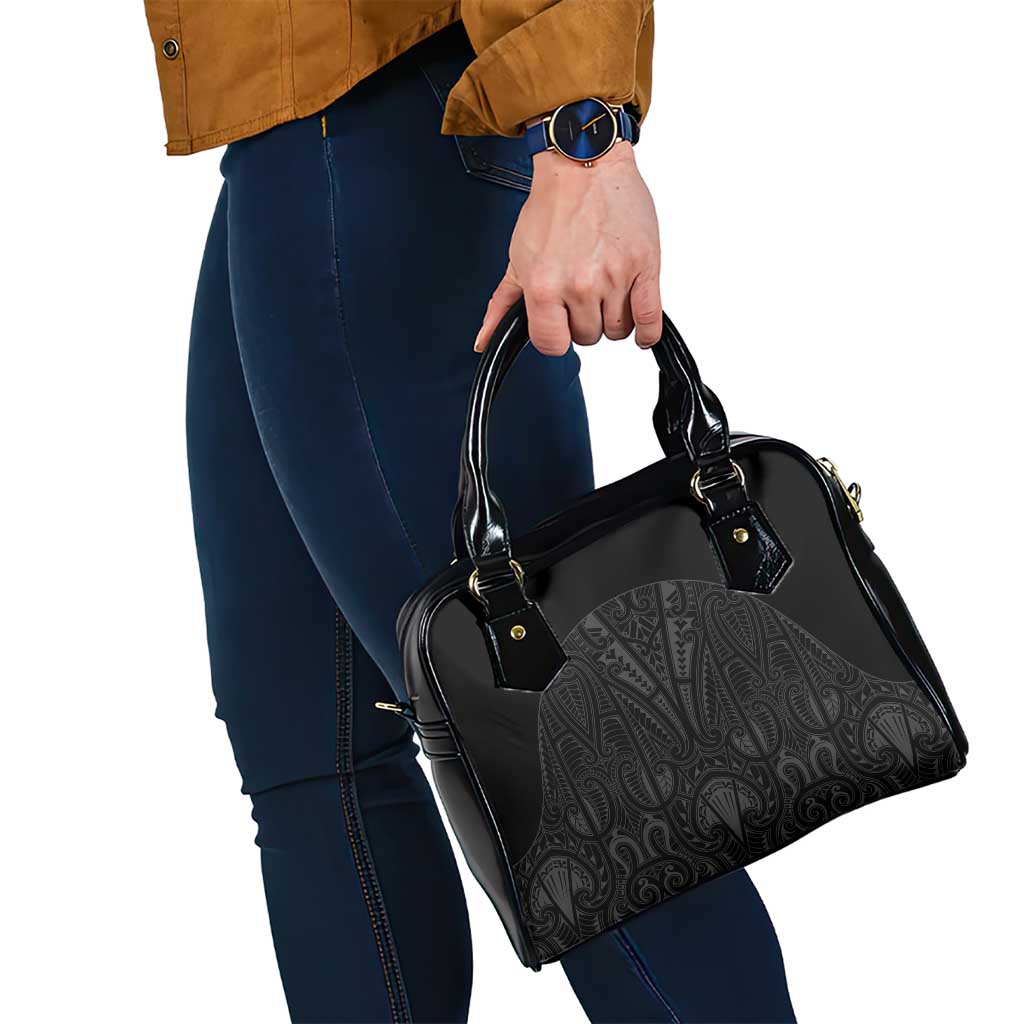 Queensland Maori Rugby Nga Hau e Wha Shoulder Handbag Black Motif