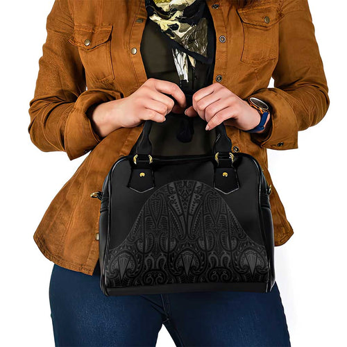 Queensland Maori Rugby Nga Hau e Wha Shoulder Handbag Black Motif