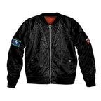 Queensland Maori Rugby Nga Hau e Wha Sleeve Zip Bomber Jacket Black Motif