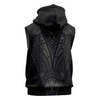 Queensland Maori Rugby Nga Hau e Wha Sleeveless Hoodie Black Motif - Aussie Hoodie