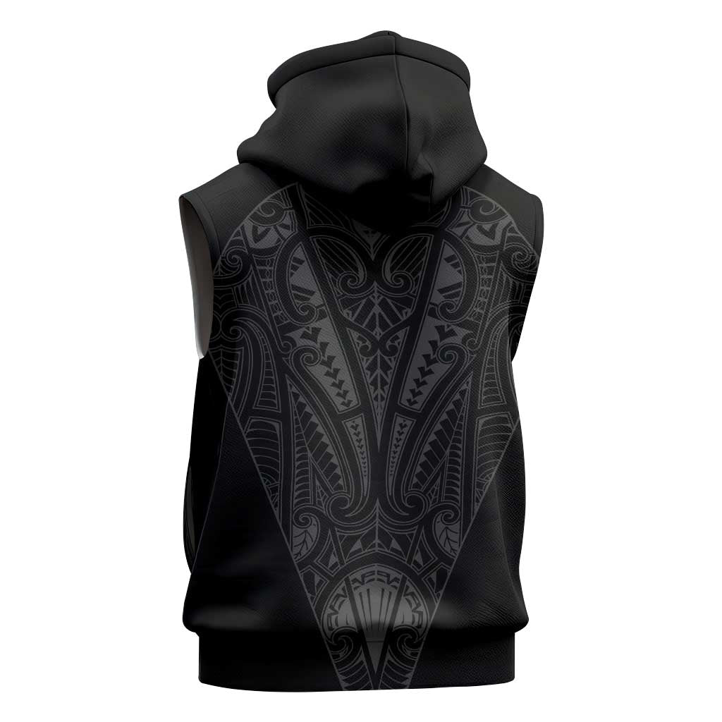 Queensland Maori Rugby Nga Hau e Wha Sleeveless Hoodie Black Motif - Aussie Hoodie