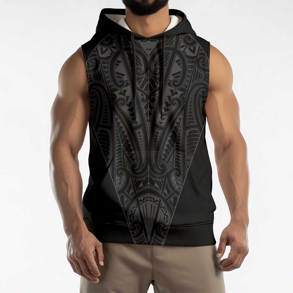 Queensland Maori Rugby Nga Hau e Wha Sleeveless Hoodie Black Motif - Aussie Hoodie