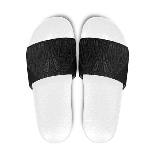 Queensland Maori Rugby Nga Hau e Wha Slide Sandals Black Motif - Aussie Hoodie