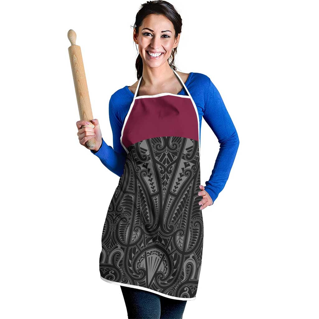 Queensland Maori Rugby Nga Hau e Wha Apron Maroon Motif - Aussie Hoodie