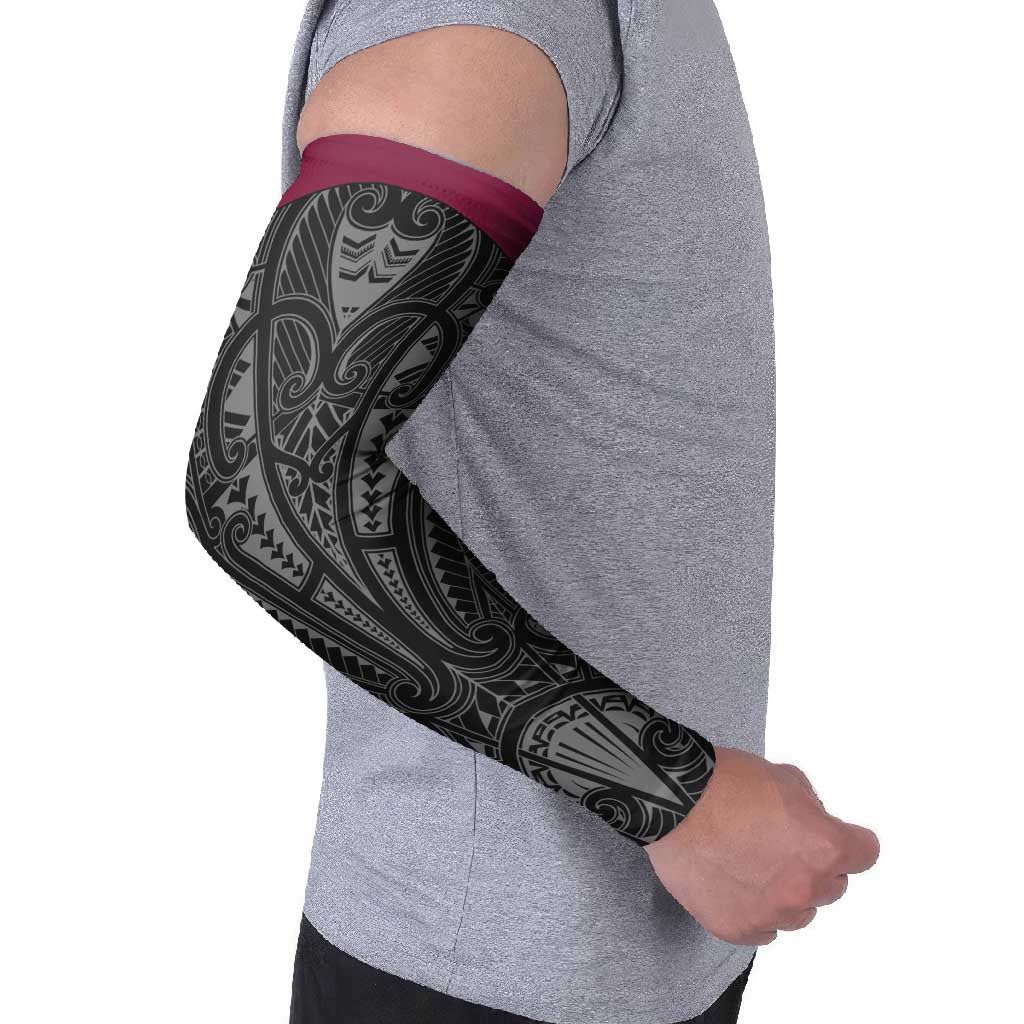 Queensland Maori Rugby Nga Hau e Wha Arm Sleeves Maroon Motif - Aussie Hoodie