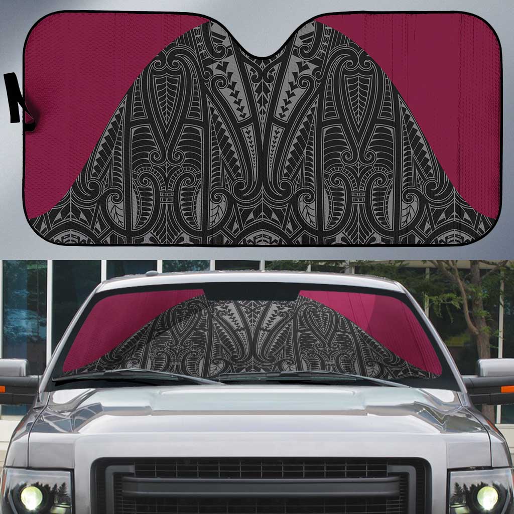 Queensland Maori Rugby Nga Hau e Wha Auto Sun Shade Maroon Motif - Aussie Hoodie