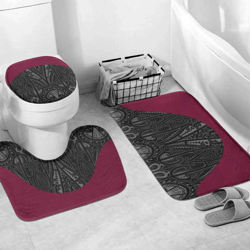 Queensland Maori Rugby Nga Hau e Wha Bathroom Set Maroon Motif - Aussie Hoodie